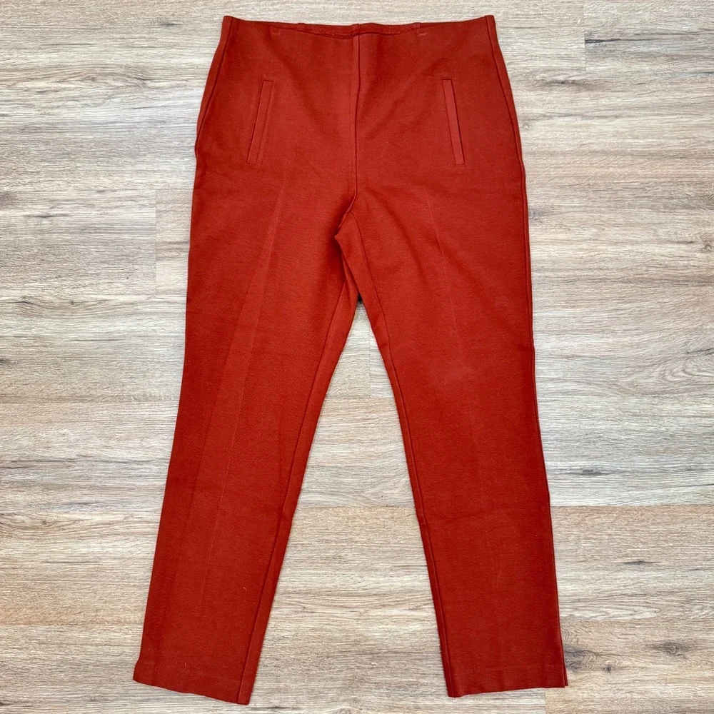 Chico’s Women’s Rust Brown Stretch Skinny Straight Ankle Pant Pockets 0.5 US S/6
